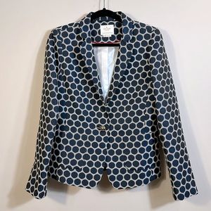 kate spade Navy and White Polka Dot Blazer